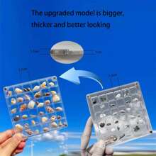 Caixa de Armazenamento Acrílica para Coleção de Espécimes de Mini Conchas, Joias de Unha de Diamante, 36/64 Grades, Quadrada de 36 Células Transparente, Caixa de Armazenamento de Unhas Portátil para Pequenos Acessórios e Arte de Mesa, para Colecionadores Exibirem Peças, Estilo Aleatório (Sem Conchas Incluídas)