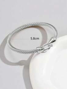 1pc Minimalist Horseshoe Clasp Titanium Steel Bracelet, Suitable For Girls, Women, Couples, Daily Accessory