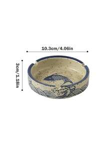 新款水墨画烟灰缸 陶瓷烟灰缸 防飞灰圆形烟蒂烟灰缸 复古茶室烟灰缸 创意烟灰缸 加厚耐用易清洗 日式高档烟灰缸 适用于居家客厅酒店餐厅户外厨房装饰 - 彩色 - 查看 13