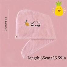 1 pieza Gorro de secado de pelo con estilo de bordado, toalla de baño de felpa coral gruesa para el baño, gorro de ducha absorbente y de secado rápido para mujeres, accesorios de baño, decoración de baño para el hogar, decoración de otoño, vuelta al colegio, gorro de ducha, toallas para salón de belleza, hotel, deportes, artículos esenciales para el hogar, toalla, toalla de secado de pelo para el cuidado de la piel