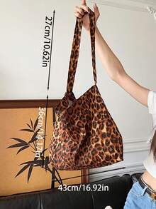 1 PC Dark Leopard Print Travel Shoulder Bag Make Up Bag, Fashionable And Casual Large Capacity Portable Zipper Makeup Bags, Travel And Vacation Essentials Cosmetic Bags For Sanitary Napkins, Pouch Pads, Wired Earphones, Earpods, Headphones, Charger, Lipsticks, Cosmetics, Perfume, Skin Care And Beauty Products, Home Decor, Keys, Holiday Gifts Bags, Makeup Bag, Makeup Organizer, Makeup Bags, Make Up Organizer, Toiletry Bag, Desk Organiser, Cosmetic Bag, Makeup Pouch, Make Up Organize, Make Up Pouch, Make Up Bags, Gifts For Women, Christmas Gifts, Gift Ideas For Women - Brown - View 3