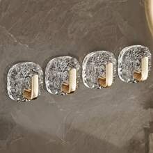 4 bucăți cârlige de perete fără găurire pentru baie și bucătărie - organizator la modă pentru prosoape și ustensile din plastic, ușor de instalat, design rezistent la apă, excelent pentru organizarea prosoapelor, periilor și a obiectelor mici