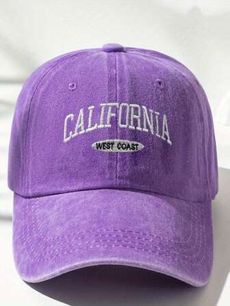 1 Pezzo Berretto da baseball unisex con ricamo della California West Coast, berretto da baseball elegante e nobile viola per uomini e donne