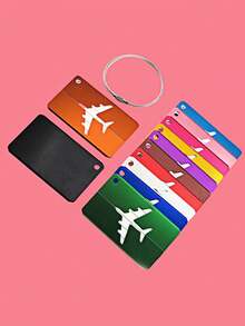Aluminum Alloy Travel Luggage Tags, Hanging Tags, Suitcase Labels. Plain Travel Accessories For Airplanes With Name And ID Card Information To Prevent Loss. Boarding Metal Luggage Hanging Ornaments, Checked Luggage Hanging Cards And Tags For Airplanes. Item Sorting And Identification Hanging Tags, Hanging Tags For Boarding And Checked Luggage When Going Out. Metal Decorative Hanging Accessories And Luggage Identification Tags. - Multicolor - View 8