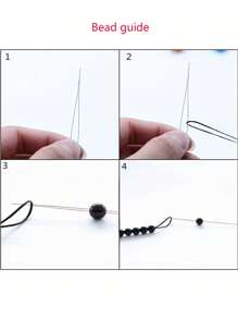 10 Stücke Edelstahl Perlennähnadeln, farbiges Perlengarn, ideal für Anfänger, gebogene Nadel für DIY Schmuckherstellung von Armbändern und Halsketten, Bastelbedarf, dauerhafte Bastelwerkzeuge, Perlen für Schmuckherstellung