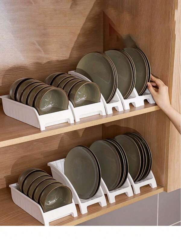 1/3 Piecesspace Saving Vertical Tray Holder, Cupboard Cutlery Organizer, Kitchen Dish Holder, Countertop Drain Storage Drawer, Multi-Size Plastic Divider Tray Holder - For Cabinets And Counters