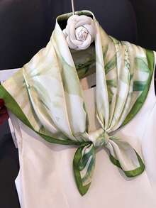 女士印花时尚口袋巾涤纶围巾系带围巾适合日常使用头巾、发带、头带非常适合装扮您的外观