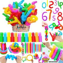 12pcs Sensory Fidget Toys, Colorful Stress Relief Toys, Fine Motor Skill & Learning Toys, 2025 Best Gift Creative And Unique, Random Color Basket Filler