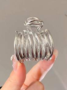 1pc Minimalist Design High Ponytail Claw Hair Clip With Ring, Premium Metal Hair Accessory For Women Hair Clips Hair Jaw Clip Hair Clamps Hair Clutch Hair Catcher Clip, Claw Clip