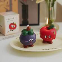 Fruit Scented Candles Accompanied By Gifts Cartoon Cute And Funny Fruit Candles Handmade Scented Candles Scented Soybean Wax Candles Birthday Candle Party Home Decoration Halloween Christmas Anniversaries Wedding Photo Props Home Decoration Gifts Valentine's Day Accompanied By Gifts And Other Occasions