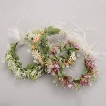 1 pieza Corona de flores estilo bohemio Guirnalda diadema floral, para boda y ocasiones, para vacaciones junto al mar