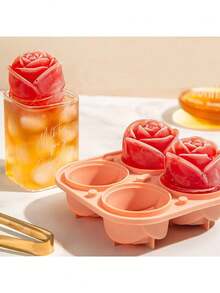 1pc Pink Mini Rose Silicone Mold, Ice Ball Mold - Multicolor - View 7