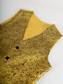 Men's Summer Vest With Sequined Vest, Suitable For Wearing At Parties And Dances