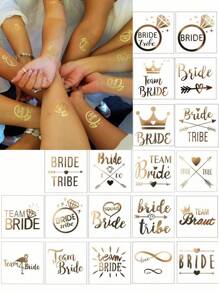 20 Stücke Junggesellinnenabschied Tattoos, Junggesellinnenabschied Tattoos, temporäre Junggesellinnenabschied Tattoos, temporäre Hochzeit Tattoos, geeignet für Männer und Frauen Erwachsene für Gesicht, Hand, Hochzeitszeremonie