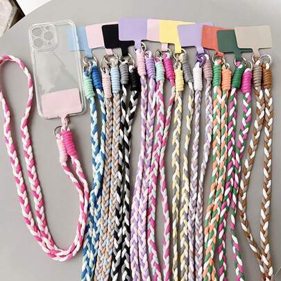Fashionable Woven Lanyard Universal Cellphone Case Strap, Detachable & Adjustable Shoulder/Cross-Body Cord For Women Gifts For Mother, Family, Friends, Birthday, Holiday Phone Charm, Phone Chain