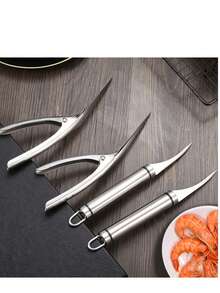 1 件不锈钢虾剥皮器和去筋工具，厨房虾筋去除器，适用于厨房、餐厅、海鲜摊 - 銀色 - 查看 12