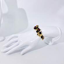 1 Set Luxury Elegant Earrings, Necklace And Bracelet Jewelry Set For Women, Inlaid With Artificial Gemstones, Suitable For Brides, Wedding, Banquets, And Parties - Green - View 7