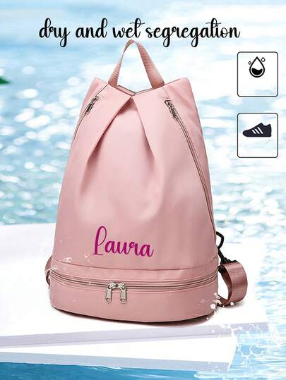 1pc Personalized Swim Bag, Wet And Dry Separation Fitness Bag, Waterproof Swim Bag, Travel Sports Bag, Basketball Football Bag, Hiking Backpack - An Ideal Choice For Outdoor Travel And Back-To-School Season, A Unique Holiday Gift, Graduation Gift, Mother's Day Gift, Nurse's Day Gift,School Supplies,Back To School,School Gift,For Office,For School,For Classroom,For Teacher Gifts,For University,For Colleague,For Dorm Rooms,For Teacher,For Boys And Girls,For Teenagers,Junior High School Students,Middle School Students,High School Senior High School Students,College Students,University Students,Freshman,Sophomore,Underclassmen,Bags For Ladies Fashionable ,Baglover
