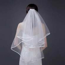 Personalised Soon To Be Mrs (Your Name) Hen Party Veil - Bride, Bridal - Heart Print - White - View 3