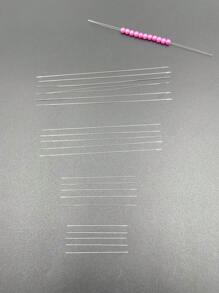 10 Stücke Edelstahl Perlennähnadeln, farbiges Perlengarn, ideal für Anfänger, gebogene Nadel für DIY Schmuckherstellung von Armbändern und Halsketten, Bastelbedarf, dauerhafte Bastelwerkzeuge, Perlen für Schmuckherstellung