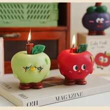 Fruit Scented Candles Accompanied By Gifts Cartoon Cute And Funny Fruit Candles Handmade Scented Candles Scented Soybean Wax Candles Birthday Candle Party Home Decoration Halloween Christmas Anniversaries Wedding Photo Props Home Decoration Gifts Valentine's Day Accompanied By Gifts And Other Occasions