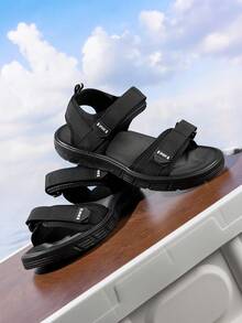 1 双男士防滑耐用户外凉鞋，透气时尚驾车鞋，夏季沙滩鞋 - 黑色 - 查看 7