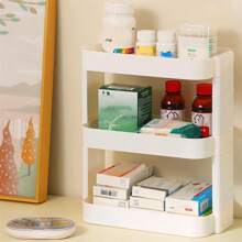 1 pieza, Estantería de almacenamiento de cosméticos y varios de 3 niveles, estantería de almacenamiento desmontable para encimera, estantería de almacenamiento para cómoda, estantería de almacenamiento para escritorio de oficina. Es adecuada para el almacenamiento en el escritorio en el hogar, la escuela, la oficina, etc.