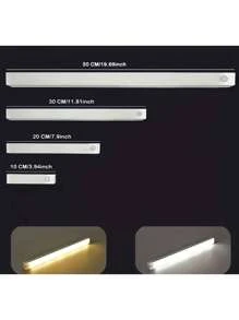 1 pièce Barre lumineuse à LED avec capteur de mouvement PIR rechargeable par USB, lampe de placard portable à induction, pour chambre, cuisine, couloir, décoration de chambre