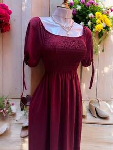 VESTIDO LARGO TIPO CAMPESINO CON MANGA MOD. ALY - Red Plum - Ver 6