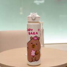 1pc 700ml/23.6oz Cute Cartoon Bear 3D Print Plastic Water Cup With Straw, Children Portable Mug With One-Click Flip Cover, Suitable For Outdoor Sports, Camping, Yoga, Picnics, School