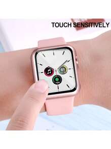Conjunto de 3 peças para homens e mulheres com capa protetora integrada de vidro temperado, capa protetora casual e moderna, para 38/40/41/42/44/45/46/49 mm, para Series Ultra/SE/10/9/8/7/6/5/4/3/2/1, acessórios inteligentes para relógios