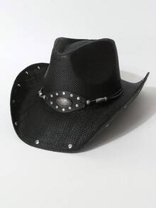 1pc Women's Western Cowboy Hat, Suitable For Beach Sun Protection, Music Festival, Western Cowboy Themed Events, Vintage Parties, Costume Parties, Performances, Daily Wear