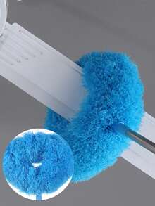 1 件装吊扇清洁掸可重复使用超细纤维吊扇叶片清洁器可拆卸掸子带延长杆用于清洁墙壁书架家具门窗顶部家居室内室外及难以触及的空间