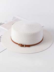 Summer Casual Straw Hat For Women, Simple Fashion British Style, Beach Sun Hat For Holiday, Vacation, Sun Protection - Straw Hat - View 14