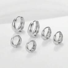 Trio Of Drop Earrings In 925 Silver And 18k Gold With Hypoallergenic Coating - Silver - View 3