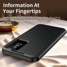 Funda de teléfono plegable con ventana pequeña compatible con Samsung S22, S23, S24, S25, S22 Plus, S23 Plus, S24 Plus, S25 Plus, S22 Ultra, S23 Ultra, S24 Ultra, S25 Ultra, S23 FE, S24 FE, funda de cuero con soporte para tarjetas de moda