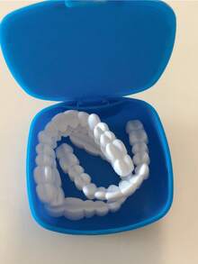 4pcs Fashionable White Tooth Decoration Set, Premium Blue Packaging Tooth Model - White - View 4