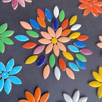 100g/200g 1 Pack Ceramic Willow Leaf Mosaic Pieces, Suitable For DIY Handcraft Decoration And Jewelry Making, Multiple Color Options - DIY Creative Mural, Vase Decor Etc. Fused Glass Willow Leaf Mosaic Tile Materials, DIY Craft Materials