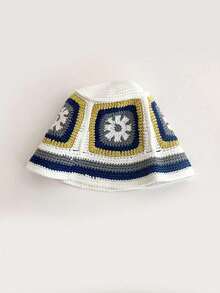 1pc Retro Hollow Flowers Handmade Fisherman Basin Hat Spring And Autumn Winter Sweet And Handsome All Matching Wool Hat Show Face Small (Men And Women Alike) Beanie Fall Outfit - Multicolor - View 10