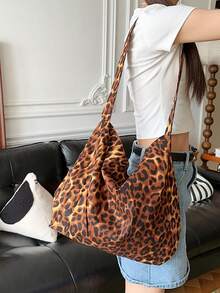 1 PC Dark Leopard Print Travel Shoulder Bag Make Up Bag, Fashionable And Casual Large Capacity Portable Zipper Makeup Bags, Travel And Vacation Essentials Cosmetic Bags For Sanitary Napkins, Pouch Pads, Wired Earphones, Earpods, Headphones, Charger, Lipsticks, Cosmetics, Perfume, Skin Care And Beauty Products, Home Decor, Keys, Holiday Gifts Bags, Makeup Bag, Makeup Organizer, Makeup Bags, Make Up Organizer, Toiletry Bag, Desk Organiser, Cosmetic Bag, Makeup Pouch, Make Up Organize, Make Up Pouch, Make Up Bags, Gifts For Women, Christmas Gifts, Gift Ideas For Women - Brown - View 7