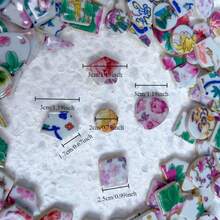 100g/200g Assorted Colorful Asymmetrical Shaped DIY Mosaic Tiles, Suitable For Various DIY Crafts, Mosaic Art, Garden Design, Frame Decoration, Creative Decor, And DIY Supplies - Surprise Color Mixing - View 3