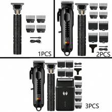 [Rechargeable Grooming Kit] USB Rechargeable Professional Men's Grooming Kit | Hair Clipper With Digital Display, Lithium Battery, Precision Trimming & Styling Tool, Includes Limit Comb - Ideal Holiday Gift,Battery Capacity: 1200mAh+600mAh+500mAh