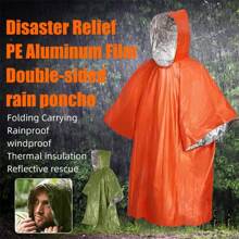Emergency Survival Raincoat Windproof Warm Outdoor Blanket Suitable For Camping And Hiking PE Material Unisex Style