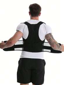 [姿势背部支撑] 可调节男士背部支撑姿势，背部支撑全背部支撑带腰部支撑带，改善姿势，防止懒散和姿势矫正背部支撑，隐形开胸肩带，透气防驼背腰带，坐姿调节器运动腰带适合锻炼家庭运动和散步