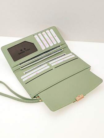 MINGYOU 迷你手持女士钱包，时尚柔软 PU 皮革压花纹理长款钱包，可爱多功能拉链卡包女士钱包钱包长钱包腕带钱包钱包迷你钱包