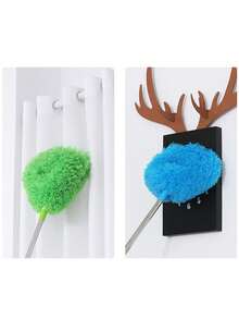 1 件装吊扇清洁掸可重复使用超细纤维吊扇叶片清洁器可拆卸掸子带延长杆用于清洁墙壁书架家具门窗顶部家居室内室外及难以触及的空间