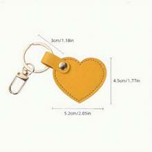 1pc Custom Text Leather Heart Keychain Pendant, Fresh Style Bag Charm Cute Heart Shaped Accessory, Colorful Creative Car Key Chain