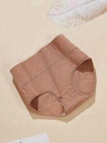 6 件/包女士高腰纯棉内裤，简约休闲，舒适针织面料，常规版型三角内裤，四季皆宜 - 彩色 - 查看 8