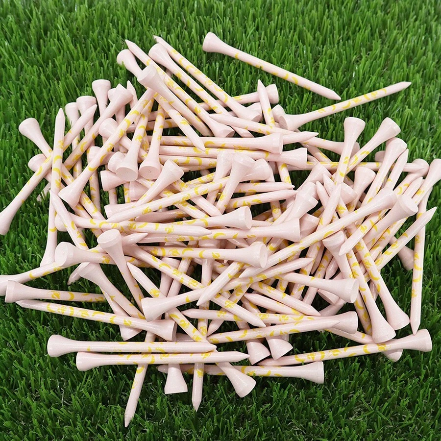 1pc/5Pcs 8cm/7cm Pink Banana Golf Tees Wood Printed Wooden Golf Tees Golfing Accessories - Multicolor - View 1