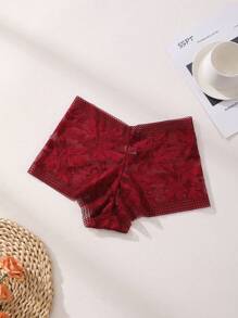 6 PCS Women's Sexy Lace Boxer Shorts Mid Waist Seamless Panties Tummy Control &Butt Lifter Stretch Lingerie Comfortable And Breathable Briefs Sports Underwear